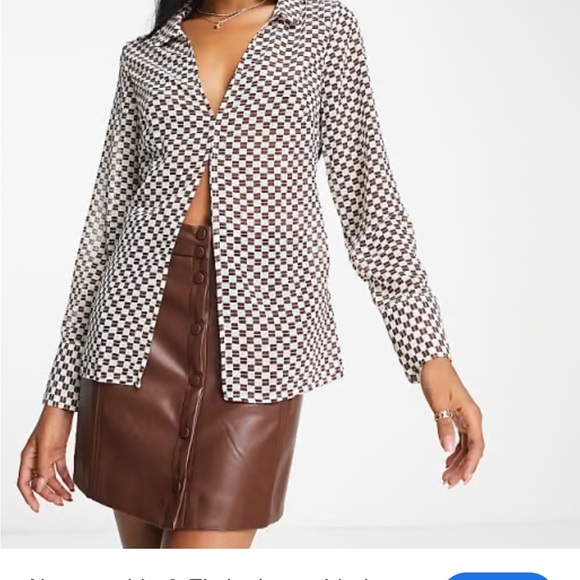 Abercrombie & Fitch Long-Sleeve Sheer Top - Picture 2 of 4